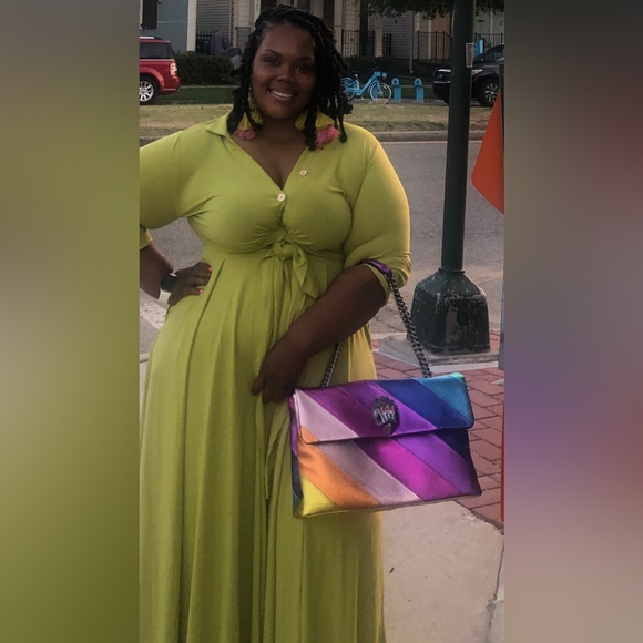 Beautiful Chartreuse two piece Maxi skirt set - Picture 1 of 4